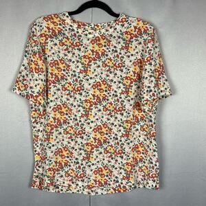 Womens VTG Petite Sophisticate Collection 100% Silk Cottagecore Floral Blouse SM